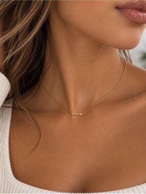 18K Gold Plated “Love” Pendant Necklace